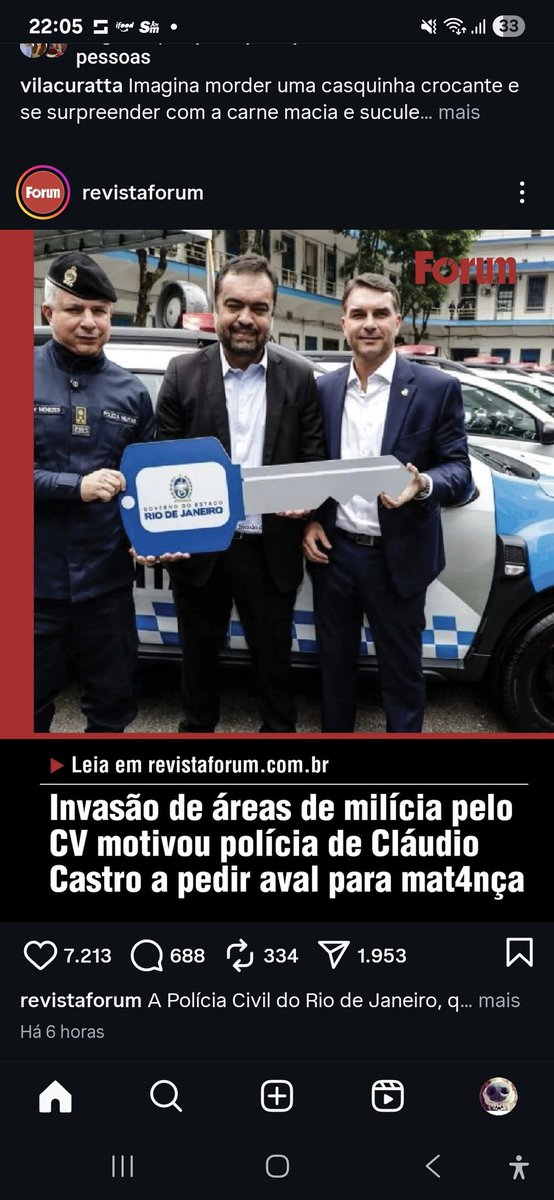 A verdade é que <a href="/claudiocastroRJ/">Cláudio Castro</a>  quis recuperar as ÁREAS DE MILÍCIA que foram invadidas pelo CV

CLÁUDIO CASTRO É O GOVERNADOR DOS MILICIANOS.

PEC DA SEGURANÇA JÁ 
FORA CLÁUDIO CASTRO