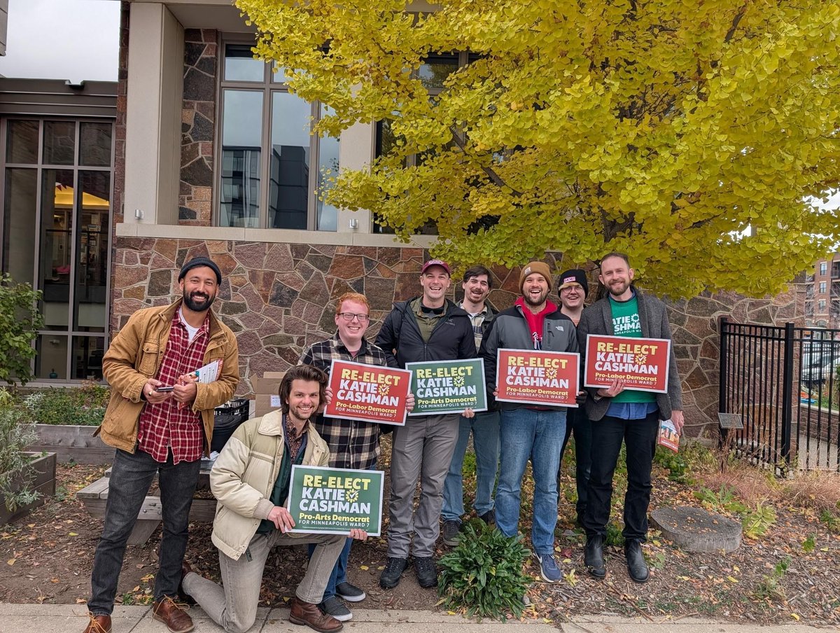 Shoutout to the “Boys for Katie” who put in the work today knocking doors in Loring Heights! Five days to go, let’s do this✊