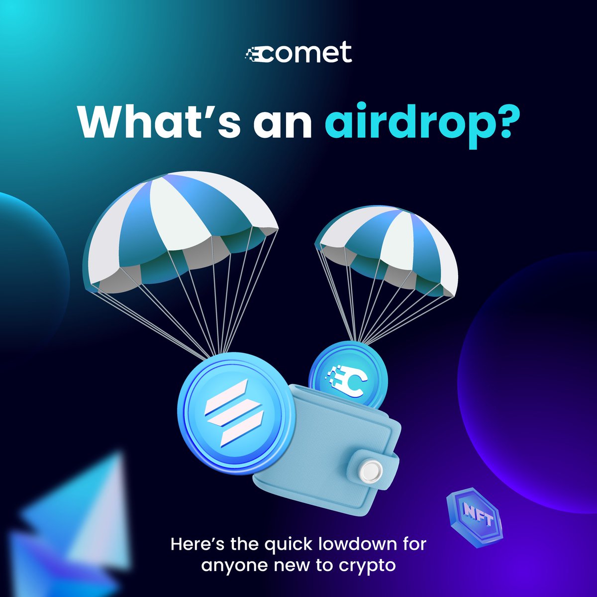 CometWeb3Studio's tweet image. 💭 What’s an airdrop?

Here’s the quick lowdown for anyone new to crypto 💸

#CryptoBasics #Airdrop #Web3 #Cometcrew