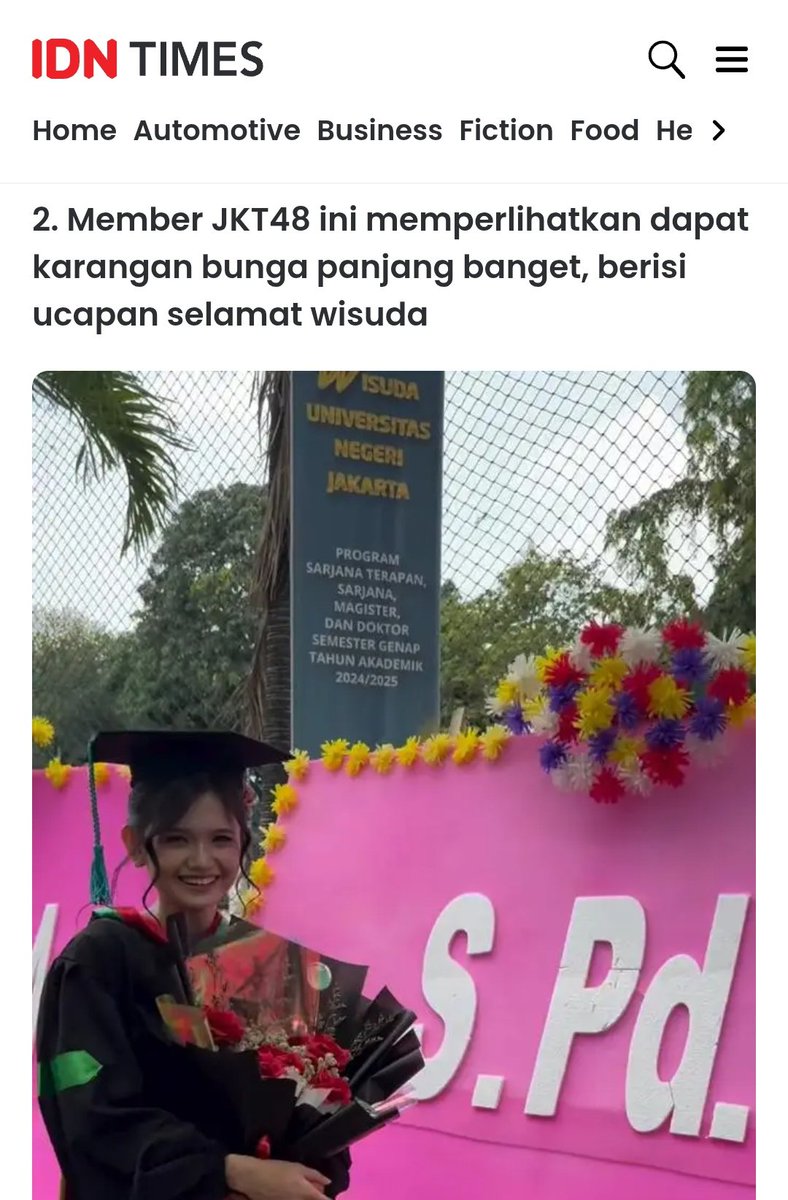 InterindahFC's tweet image. Sorry deh kalau panjang banget @C_IndahJKT48 😜☝️
7 Potret Indah JKT48 Wisuda, Sandang Gelar Sarjana Pendidikan
idn-app.idn.link/s/PCW6V