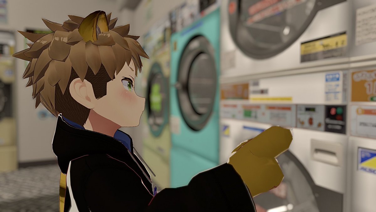 コインランドリーのワールド、原作のオーバードライブっぽい写真が撮れて良き 