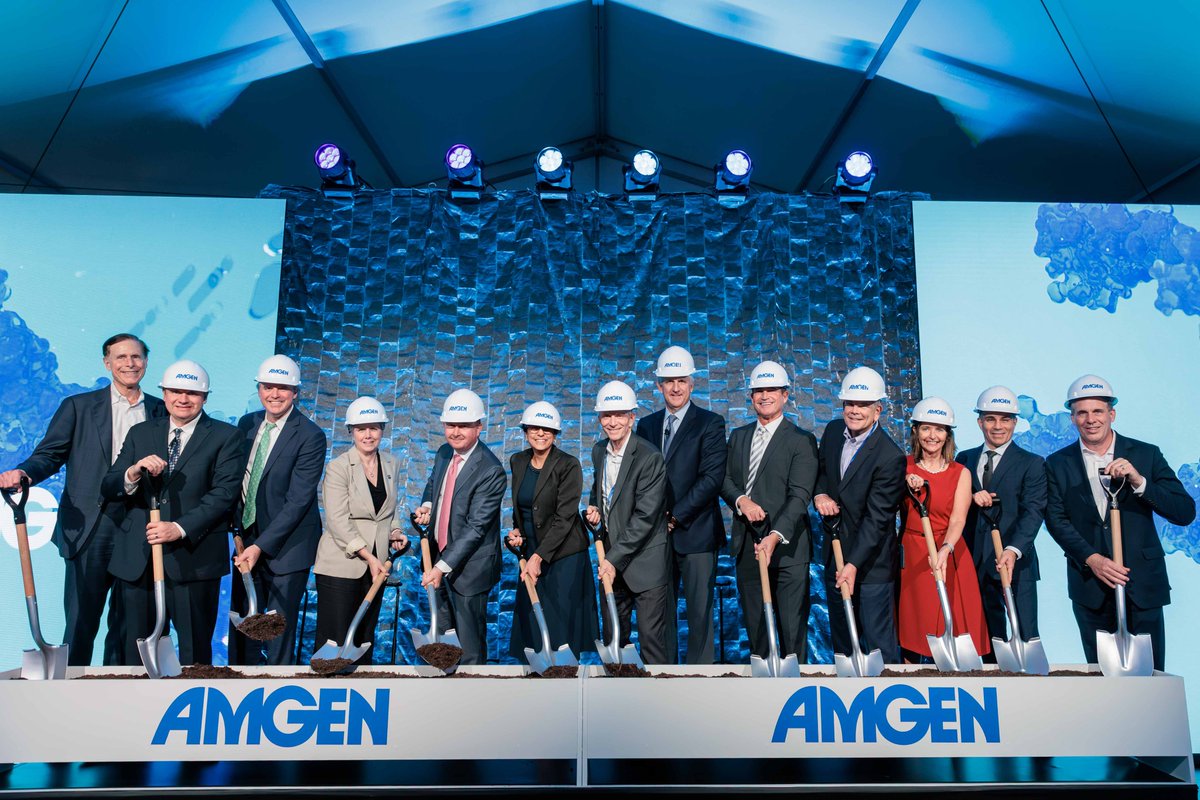 Amgen's tweet photo. Big day here at Amgen headquarters where our leadership team broke ground on the more than half a billion-dollar center for science and innovation announced in September.

We’re able to move quickly on building this new infrastructure thanks to the pro-growth tax policies spearheaded by President Trump @POTUS  @WhiteHouse and made permanent by the One Big Beautiful Bill Act, resulting in new jobs and increased investment in U.S. innovation.