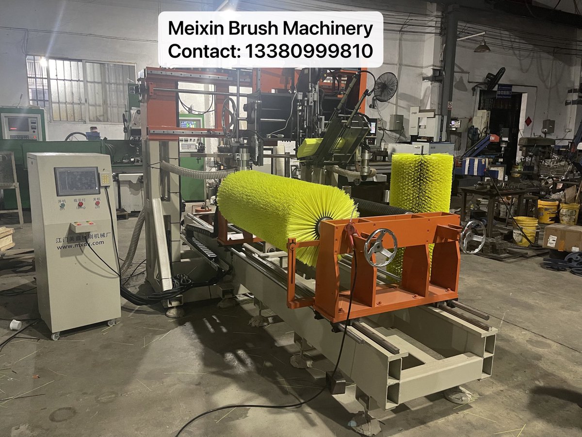 MeixinCrystal's tweet image. Meixin 4Axis 2Drilling 1Tufting Roller Brush Making Machine 
Special Design, double output!

This machine is the most efficient in producing technical roller brushes, equipped with a 2-drill-1-plant system that operates simultaneously,
#brush #brushmaking #brushmakingmachine