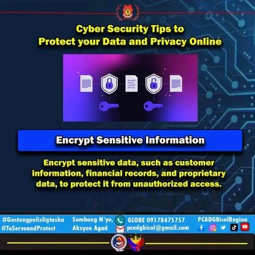 PCADGBicol's tweet image. CYBER SECURITY TIPS 
#PCADGBicol
#ToServeandProtect
#gustongpulisligtaska
#BagongPilipinas