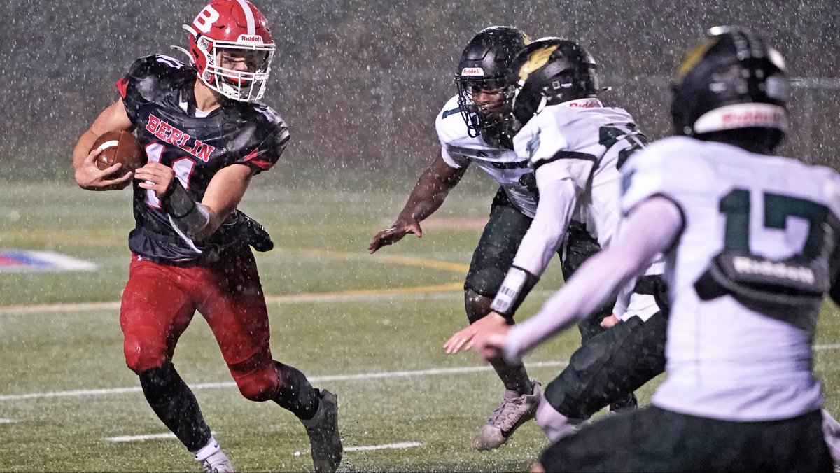 Photos from Berlin’s <a href="/berlin_redcoats/">BHS Athletics</a> 24-8 win over Enfield. #cthsfb 📷: <a href="/23diverdan/">dan heary</a>