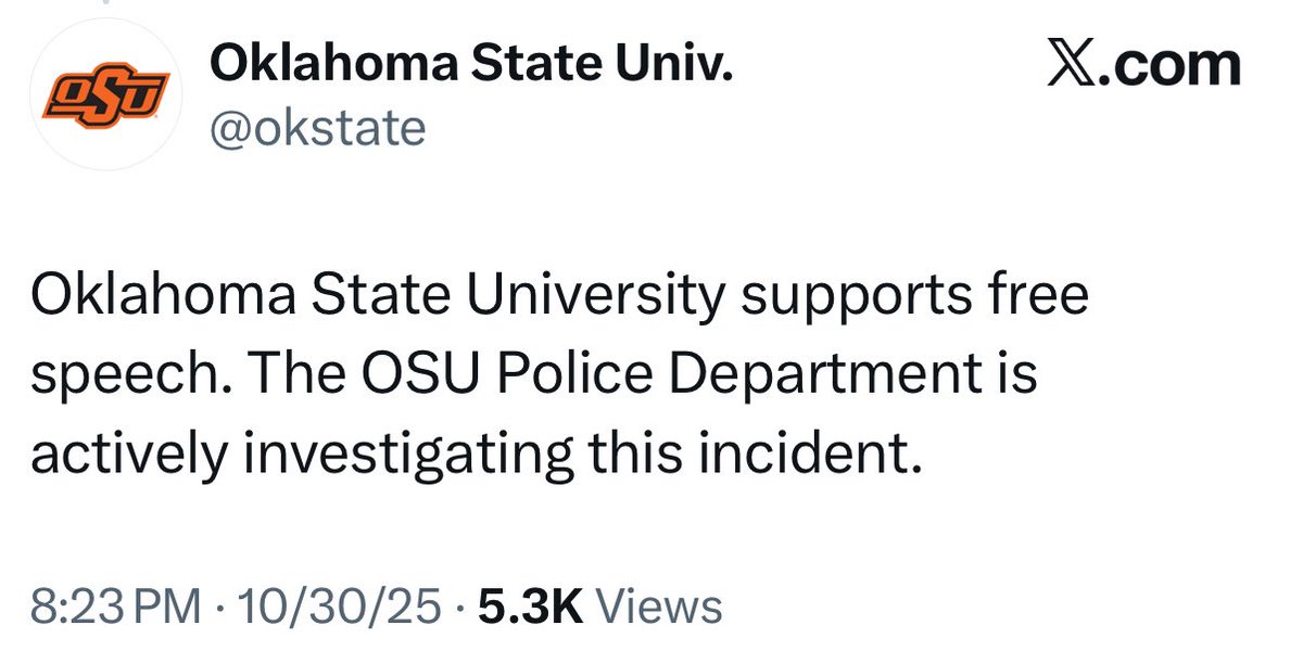 libsoftiktok's tweet photo. BREAKING UPDATE: Oklahoma State University says the Police Department are actively investigating after a deranged student trashed a YAF student table https://t.co/CUB8GP2jZa