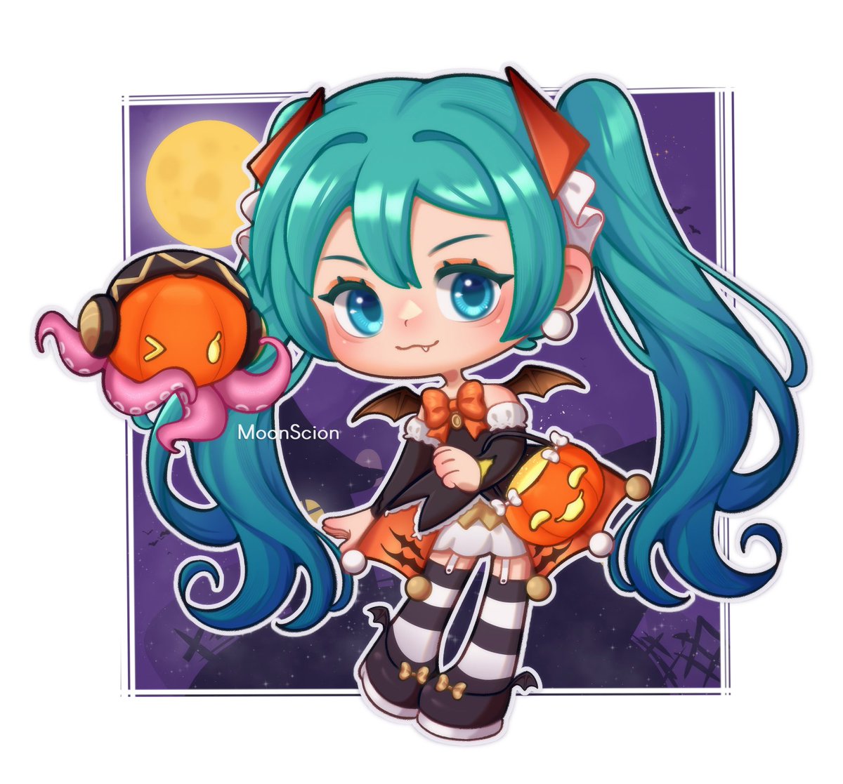 MoonScion's tweet photo. Happy Halloween!!🎃

#HatsuneMiku #初音ミク #smallartist https://t.co/Ztw4hJDbA8