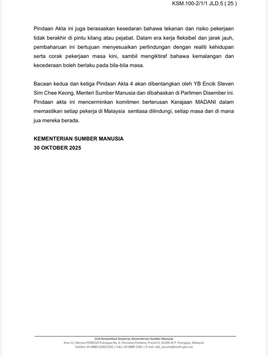 Alhamdulillah. Akhirnya pekerja bakal dilindungi 24/7.

Maksudnya, tak kira kita WFH ke, kerja syif malam ke, dalam waktu pejabat ke or even lepas waktu pejabat sekalipun, kalau terjadi kemalangan, kita akan dilindungi oleh PERKESO.

Antara faedah yang akan diterima: