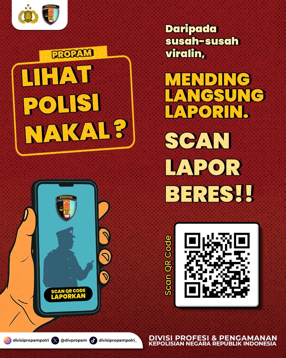 SipropamBWS's tweet photo. Layanan Pengaduan Propam bagi masyarakat Bondowoso. 
#propam #propampolri #polriuntukmasyarakat #polisibaik #polresbondowoso #bondowoso https://t.co/rFXp42NVlx