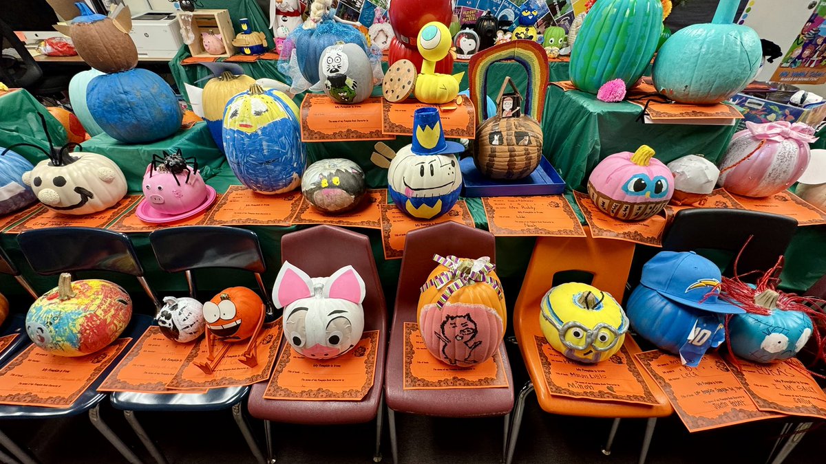The FCS Storybook Pumpkin Patch— where over 200 students decorated pumpkins inspired by book characters!