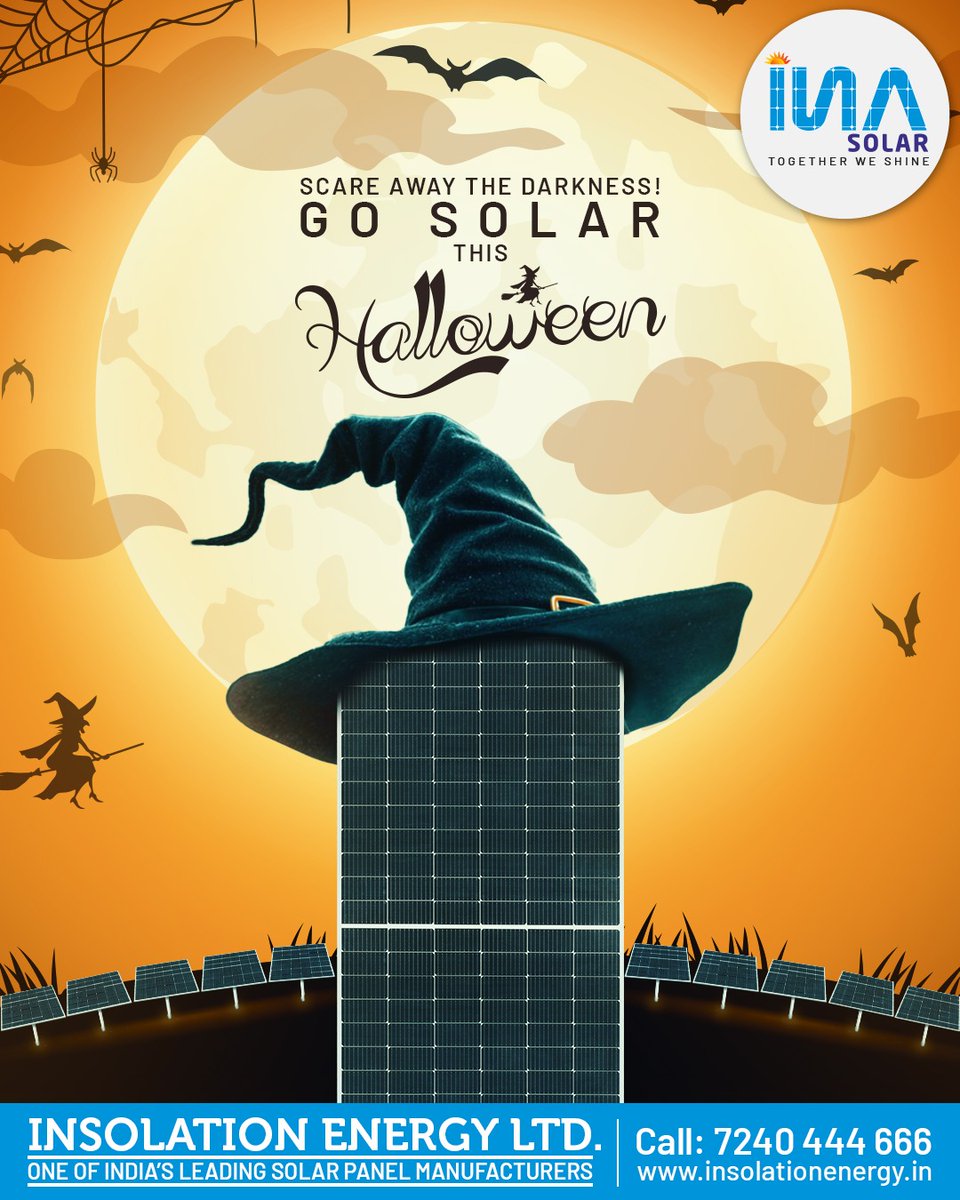 insolationenrgy's tweet image. This Halloween, scare away more than just ghosts - banish the darkness too! 🎃🎃

Switch to INA solar and let the sun power your spooky nights with clean, green energy!

#INASolar #Halloween2025 #SpookySavings #SolarPower #CleanEnergy #GreenEnergy #GoSolar #SolarHalloween
