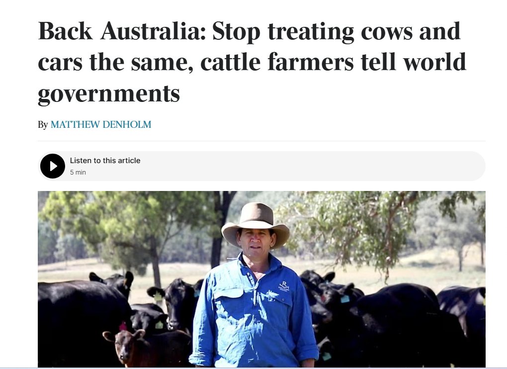 Stop treating cows and cars the same: farmers revolt over climate blame theaustralian.com.au/business/agrib… via <a href="/australian/">The Australian</a> #farming #climatechange #emissions #agriculture #greenhousegas #regionalAustralia #auspol