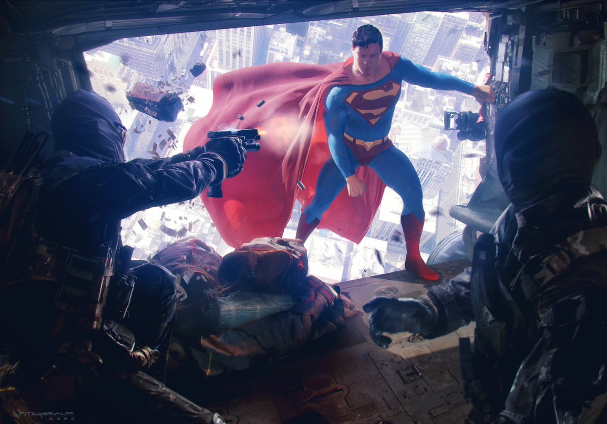 mofromyt's tweet image. superman by lee fitzgerald