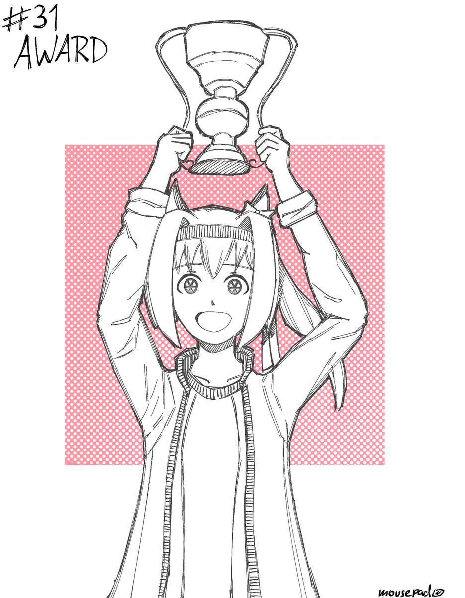 Mousepaddo's tweet photo. #Inktober Day 31 - Award
 #umamusume 
Another year done. I'm free https://t.co/RbxdbZvkCk