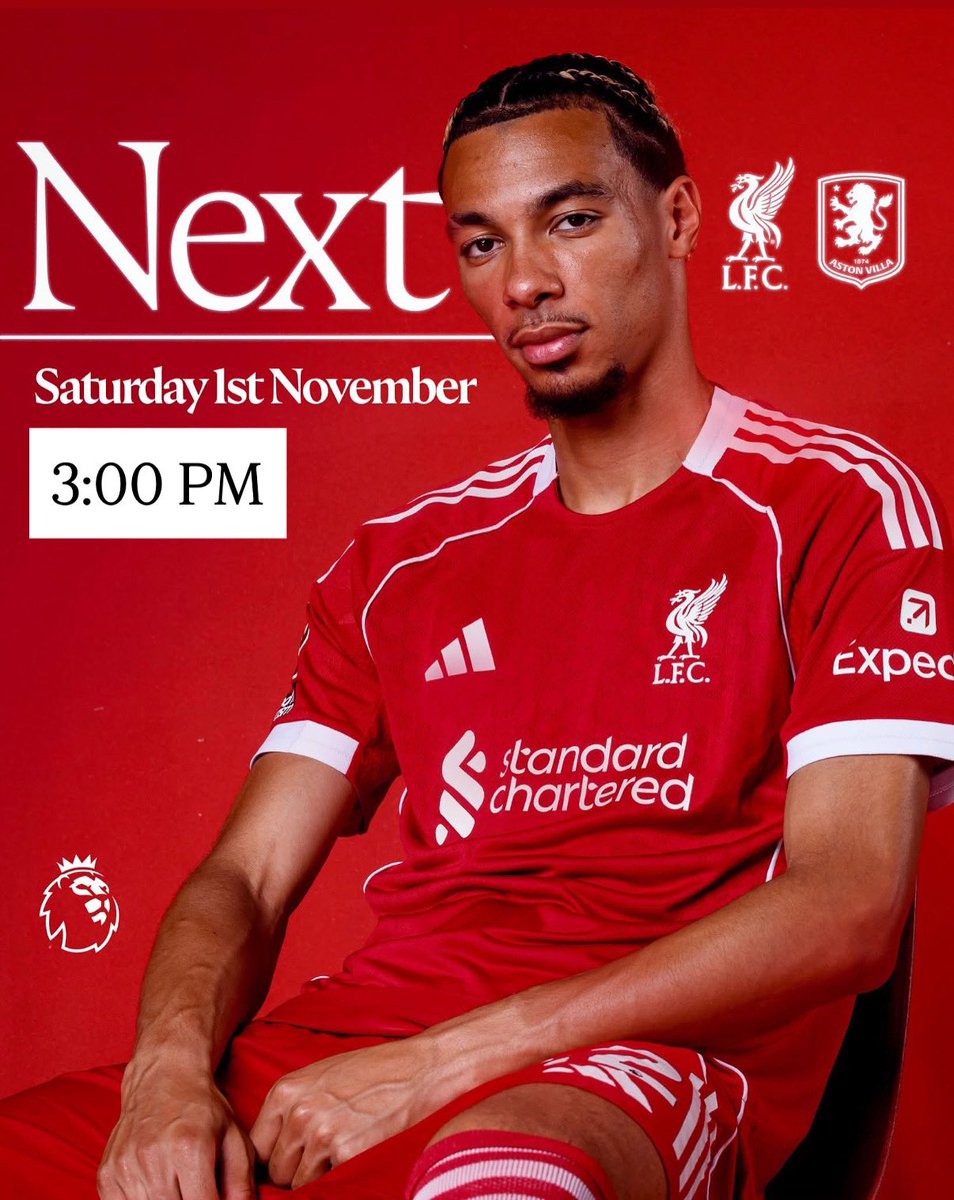Up Next: We’re back in Premier League action Saturday afternoon at 3:00 PM 👊

Liverpool vs Aston Villa ⚽️ 
Saturday 1 November 🗓️
3:00 PM Kick-Off ⏰
Chicken N Pickle NKC 🏟️

YNWA🧣