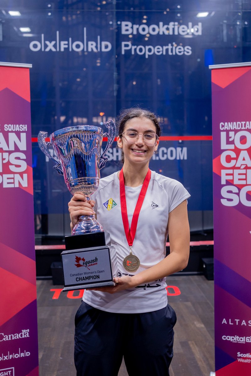 Huge congrats to #TeamDunlop's <a href="/amina_orfi/">Amina Orfi</a>, who defeated Gina Kennedy to win the Canadian Women's Open in Toronto! 🇨🇦🏆

#CanadianWomensOpen
