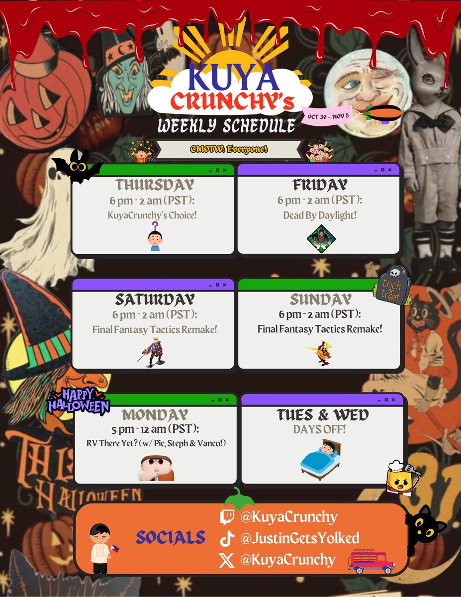 Good evening gamers.

Feels good to be back and able to do a full stream!
Let's get back to our streaming and gaming roots shall we? We playing Borderlands 4 tonight.

Join me for rare DBD stream tomorrow!

Come thru and hang out nerds.
New schedule for the week is down below :)