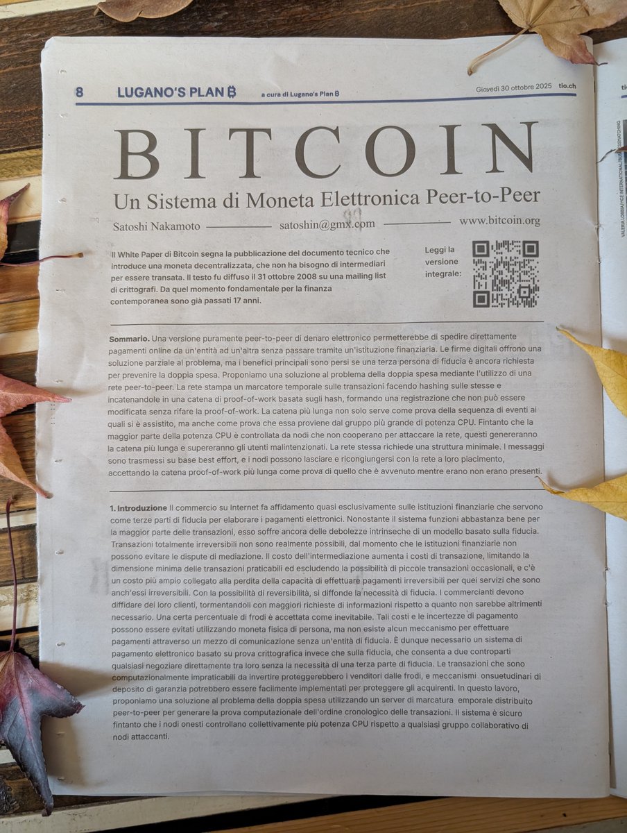 Bitcoin’s whitepaper was released 17 years ago. This visionary document laid the foundation for Bitcoin, blockchain technology, and the entire crypto ecosystem that continues to shape our world today.forum.punkblc.com/c/Web3_Brand_B… #punkblc