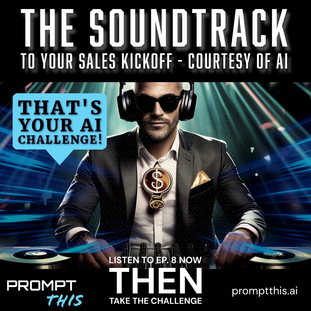 PROMPT_This_AI's tweet image. In this week’s AI Challenge, you’ll learn how to use Song Maker GPT to create a custom playlist or even an original anthem.

Each track can reflect your team’s culture, strategy, and motivation for the year ahead.

Try it here: zply.io/90m2e3