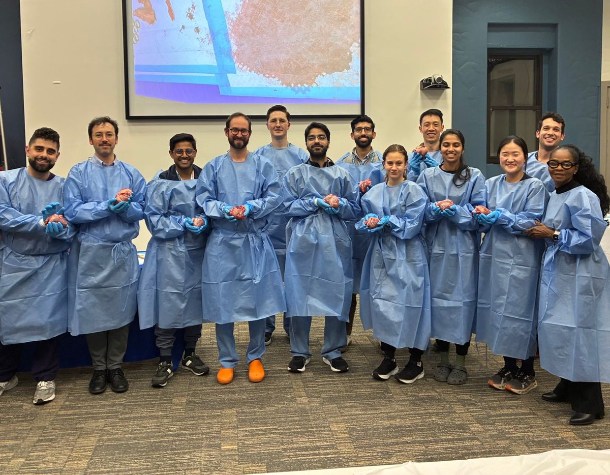 MSMCardsFellows's tweet photo. Our fellows got to the heart of the matter today — literally 💓🐷 Hands-on pig heart dissection led by our very own Dr. Pugliese at Mount Sinai Morningside!
Thank you Dr. Pugliese @danpugliesemd
#CardiologyFellows #HeartLab #MountSinai #cardiotwitter https://t.co/GgFMrz1Naz