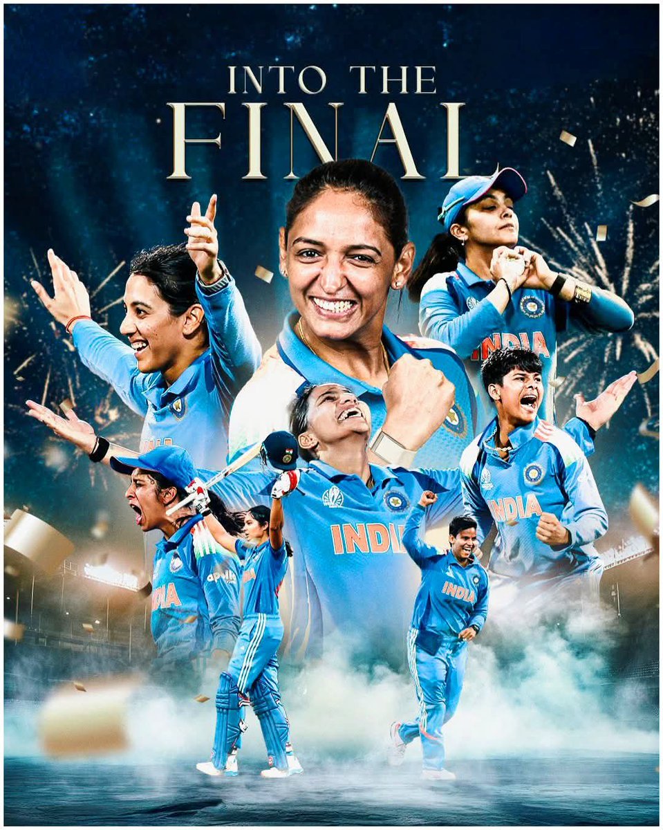 dhanowar's tweet photo. What a performance! What a team! The Women in Blue have defeated the defending champions Australia in a breathtaking Semi-Final of the ICC Women's Cricket World Cup 2025!
On to the FINAL! Let's Go, Team India! 💙
@BJP4Assam 
@CMOfficeAssam 
@himantabiswa 
@DilipSaikia4Bjp https://t.co/be6b9iMsjo