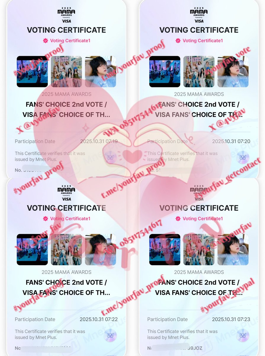 Congratulations achieved this RT Deal 🥳

✅ 10🎟 MAMA AWARDS FANS' CHOICE
#SEVENTEEN #Hearts2Hearts 2nd VOTE Bonsang
#Jin OF THE YEAR Daesang

💸 1500🎟 Bonsang = $95 / 1.425k
💸 1500🎟 Daesang = $143 / 2.145k

Thank you for participating🫶🤗
#yourfav_RT