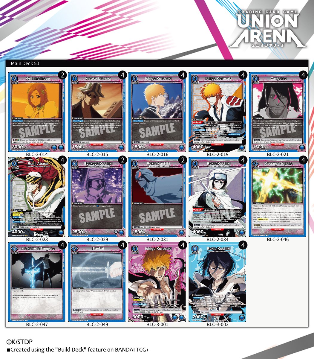 Deck Intros] Check this blue deck built from cards in the #BLEACH Thousand-Year  Blood War Vol.2 [UEX01BT] Booster Pack & NEW CARD SELECTION! *Created using  the "Build Deck" feature on BANDAI TCG+