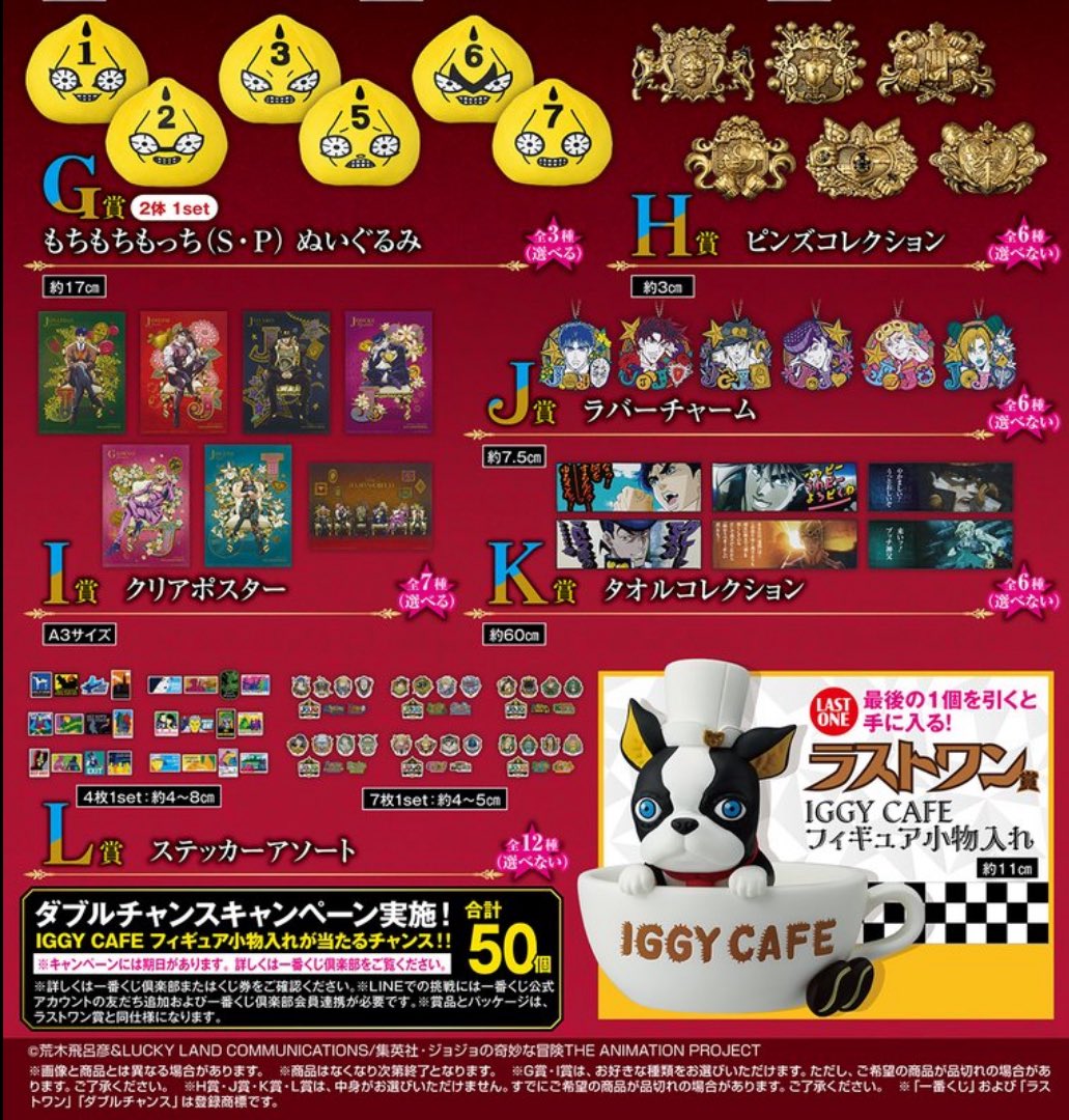 ジョジョ一番くじ全ラインナップ出たあああ！！！！！