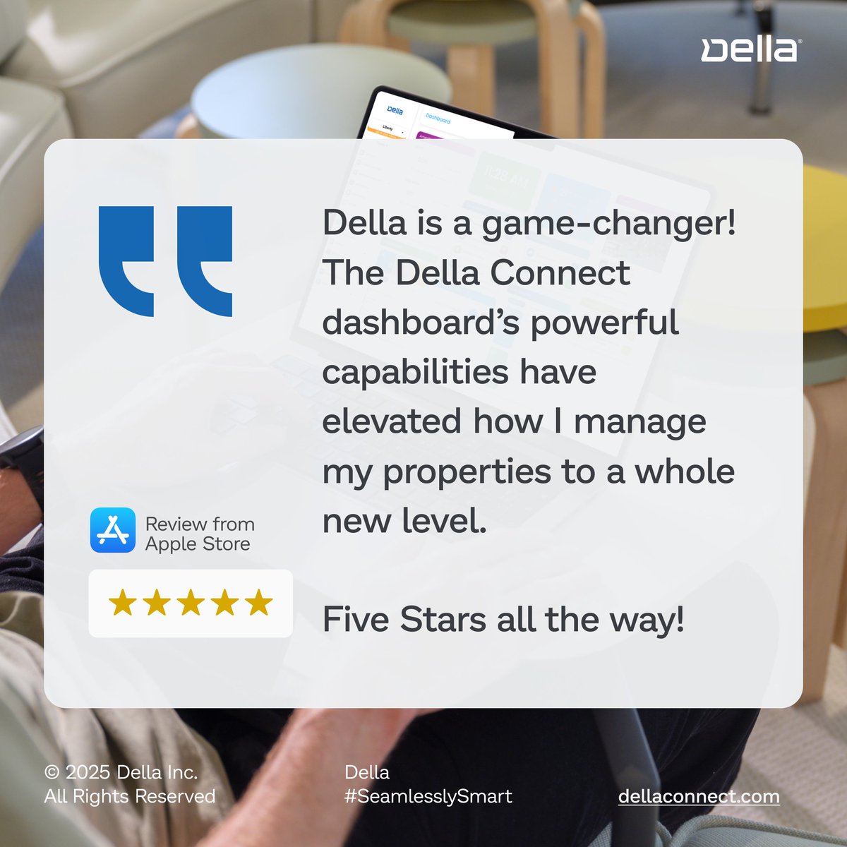 AdamHepworth_'s tweet image. When a property manager calls you a game-changer, you know you’re doing something right.
⭐⭐⭐⭐⭐ “Della’s dashboard has completely transformed how I manage my properties.”
Try Della Connect today → dellaconnect.com
#SmartProperty #Automation #SeamlesslySmart