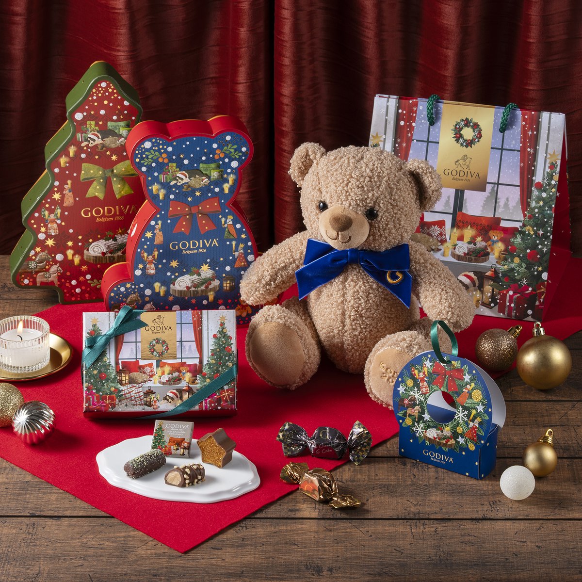 テディベアクリスマスのクリアボール 39126-97-