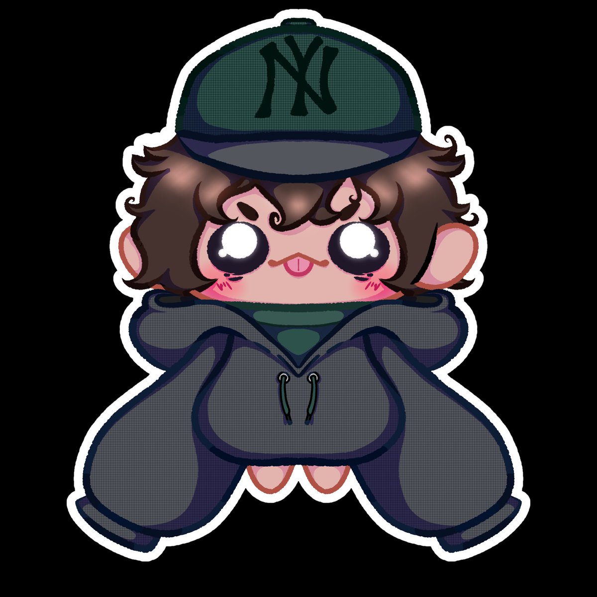 eleuthariaVT's tweet photo. i was trying to work on some alt easier ych ideas but for rn i  think this is what im gonna rock with, just a more smplified version with updated eyes! the hoodie will probably become bunny themed for everyone donating ;v; 
if this flops it flops, im picking up extra hours where i can as well at work so no one will have to worry !!

if you already did pls re-dm me your ref so i can make you guys an updated one of these as well <3 

notes: things will be simplified, shading and highlights will be on the more flat side ;v;

by the way im so sorry gabe your gift ended up being my reference piece fsklhgfljh ;v; rahhhhhh im sorry