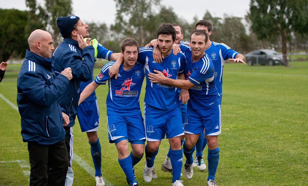 2012 Flashback.

The players celebrating in front of manager Peter Tsolakis and assistant coach (now current <a href="/TheMatildas/">CommBank Matildas</a> manager) Joe Montemurro.