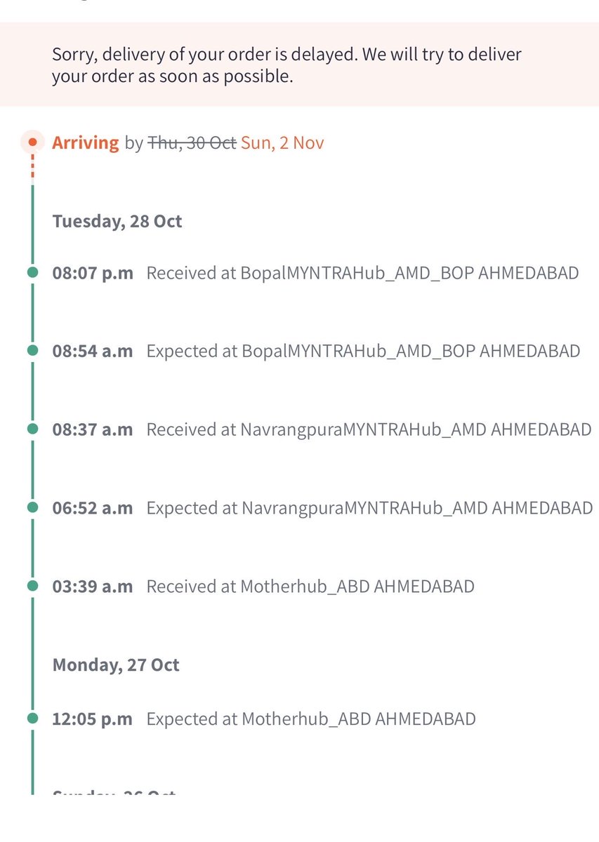 pkhushbu2's tweet photo. @MyntraSupport I m not getting my parcle yet. Its should have got me by 26th. But not delivered to me yet https://t.co/gFmywbroYA