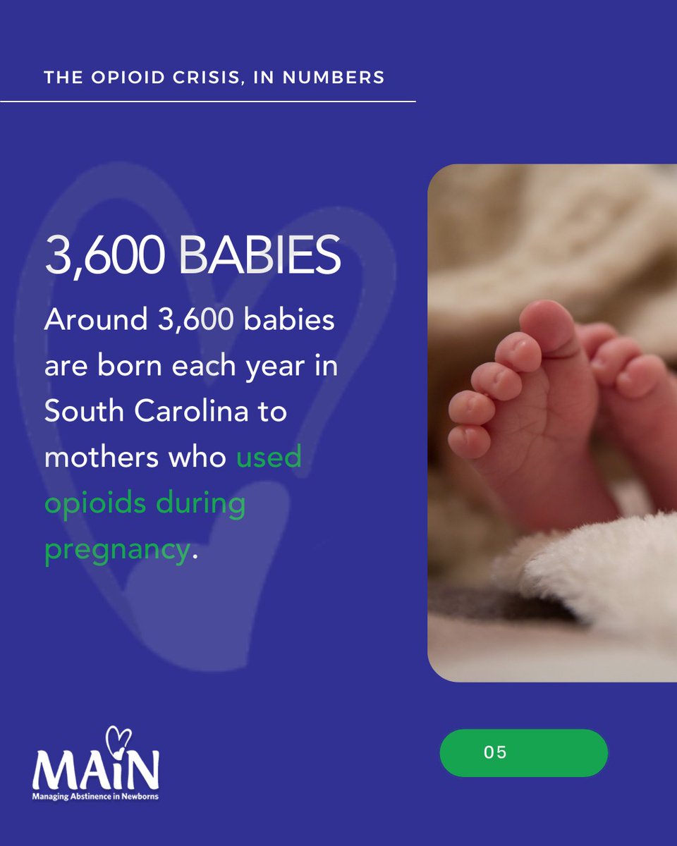 MAiN_babiesSC's tweet image. October is NAS Awareness Month, but NAS affects babies every month. Swipe to learn more about opioid use and pregnancy at a national level. 

#PregnancyHealth #OpioidRecovery #EndAddictionStigma #MaternalCare #HealthyPregnancy