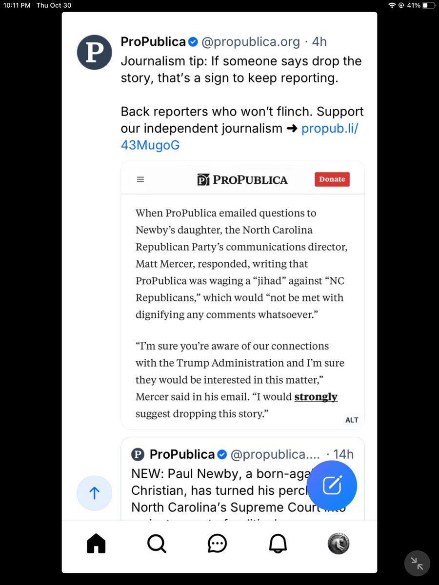 ivanrich's tweet image. Ol @mattmercer thinks he can throw around his orange Cheeto’s name and get @propublica to back off a story. This ain’t Nazi Germany..,yet, goober. Read up over at ProPublica to see what the slimy @ncgop and Christofascist Paul Newby are doing to #ncpol 
propublica.org/article/paul-n…