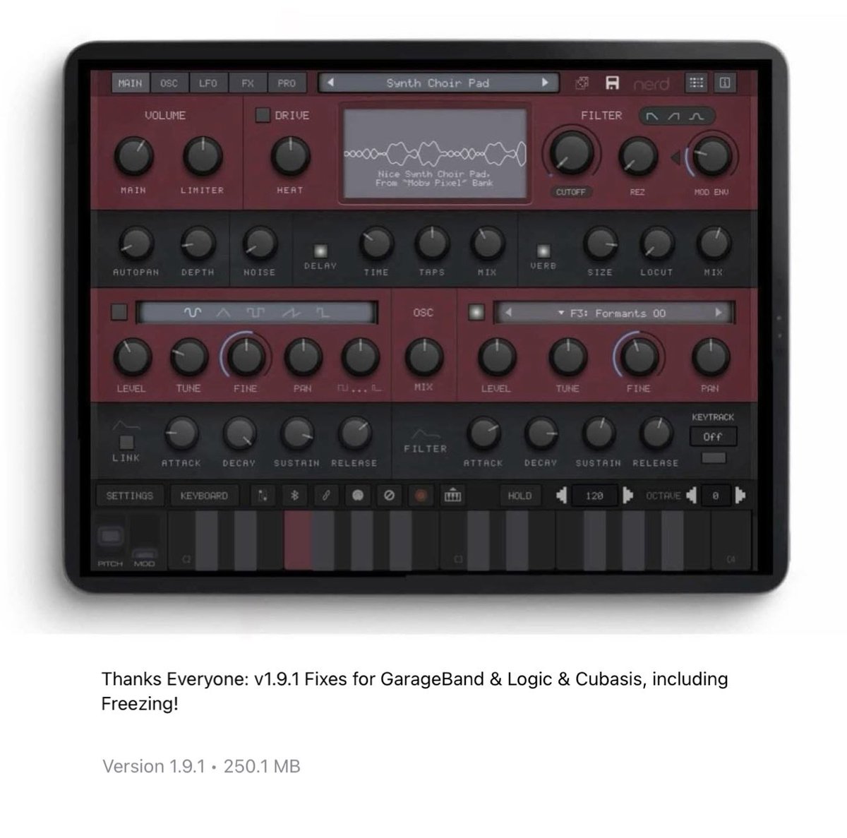 🚨Plugin Update 🚨 <a href="/AudioKitPro/">AudioKit Pro</a> has updated ‘NERD Synth A2x’ to v1.9.1! Update contains quick fixes for GarageBand &amp; Logic, Including Freezing for Cubasis. Update yours now in the App Store!!

apps.apple.com/us/app/nerd-sy…