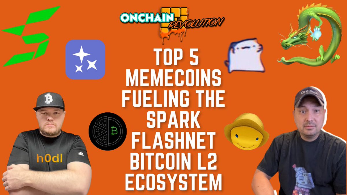 OnChainRev's tweet image. What are the Top 5 Memecoins powering the @spark @flashnet Bitcoin L2 ecosystem? 💥 Drop your picks below, the best comments will be featured on tomorrow’s show at 11AM EST! #Spark #Flashnet