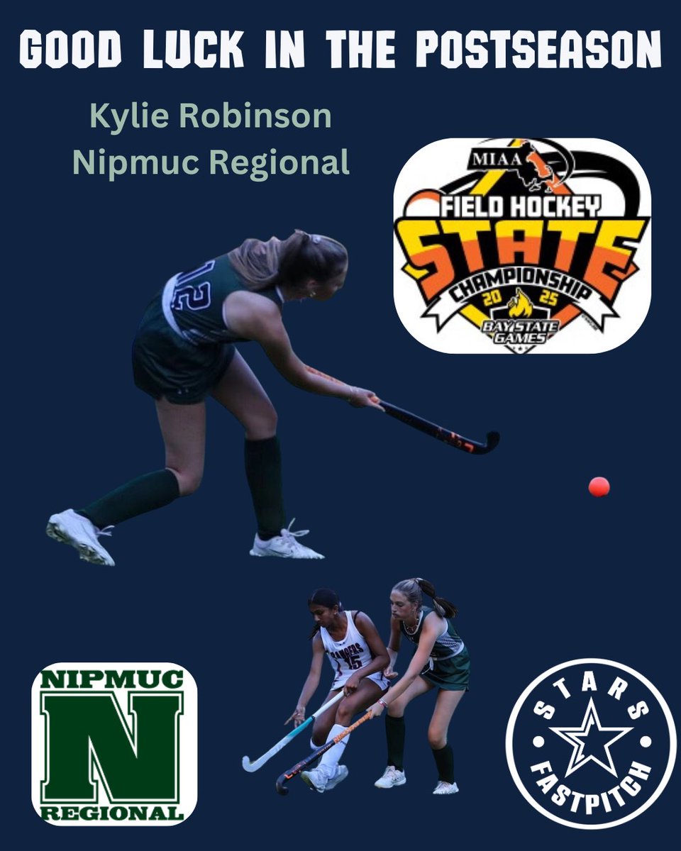 Good Luck to Kylie in the post season as her #14 Nipmuc Warriors Field Hockey team host #19 Joseph Case Friday 10/31 <a href="/2pm/">Two O'clock</a>. Go Kylie!! #starsfastpitch #mastarsfastpitch #mastarsfastpitchschweitzer