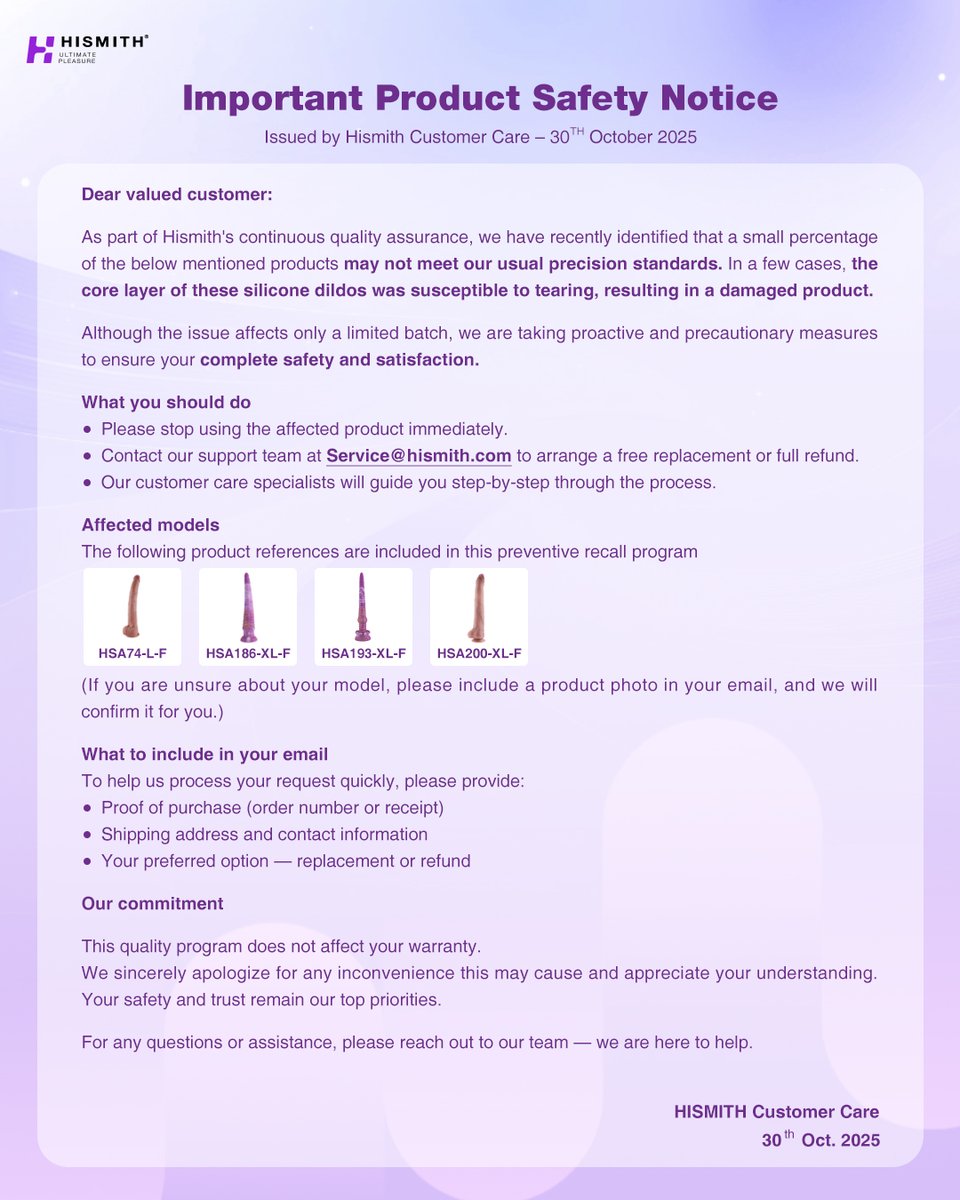 Important Product Safety Notice