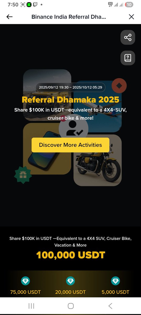 #BinanceReferralDhamaka binance.com/activity/tradi…