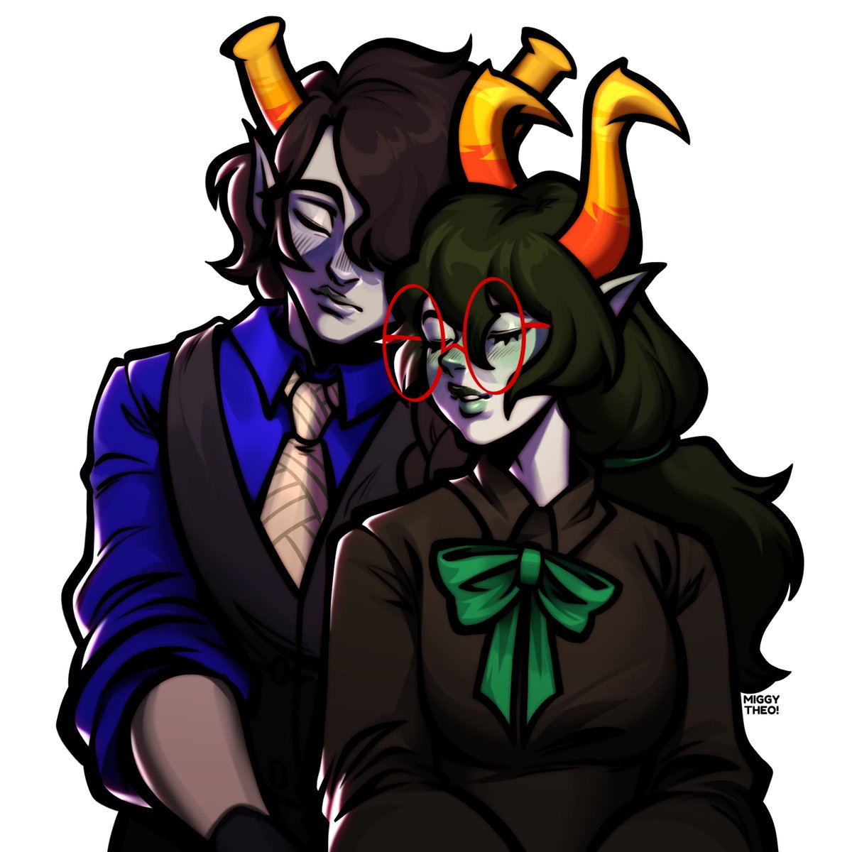 miggytheo's tweet image. snuggly halfbodies for @ForgetMeWolf via vgen! 🫂😴 thank you so much for commissioning! – #VGenComm #Commission