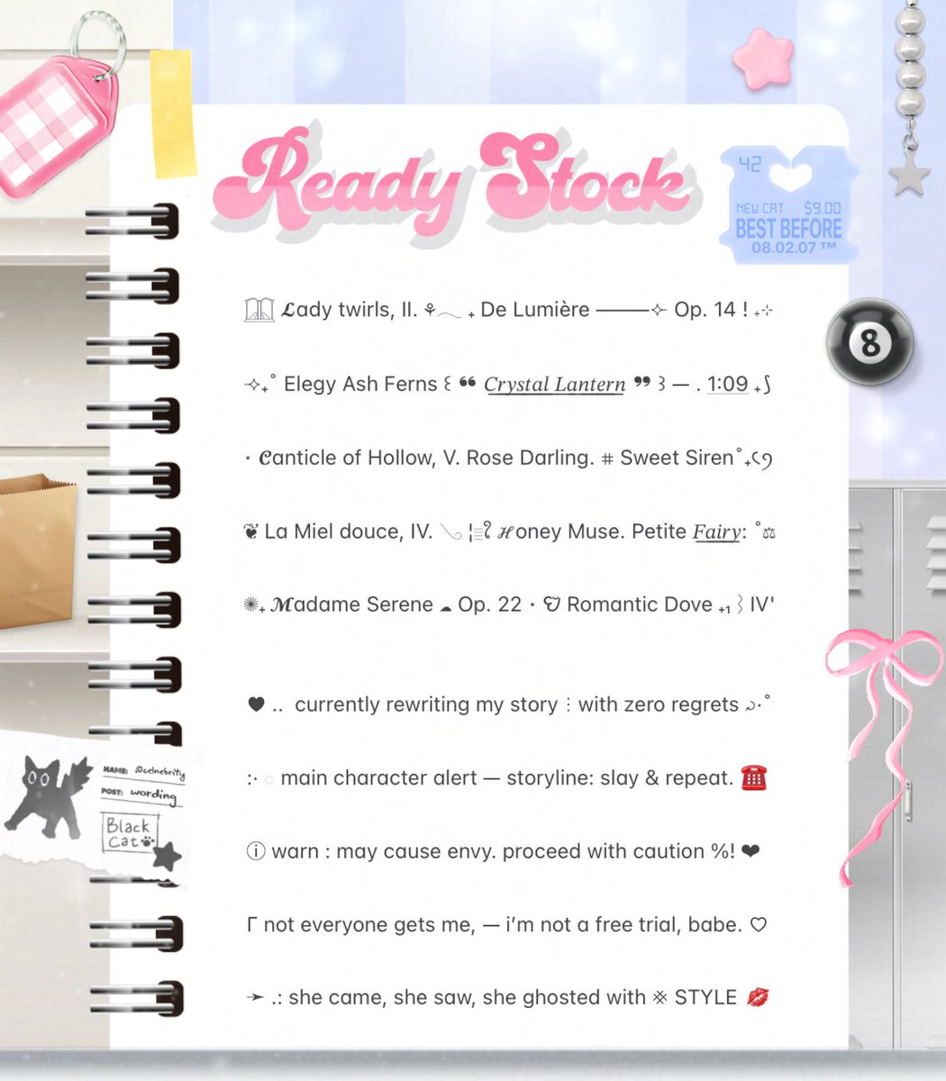 celnebrity's tweet image. ⠀⠀⠀⠀⠀
🛼⭐️ help repost pls ₊ ׁ ?  thankyou __&amp;lt; 💗 ໒꒱ 

sena bawa 20 short bio wording ready stock nyang siap dijemput 𓂂𓏸 jangan lupa (@) setelah DM ツ

👛⠀IDR 2OOO / ea⠀📝⠀

diskon untuk minimal take 3 

[ #zonauang️ #zonajajan #zonaba ]