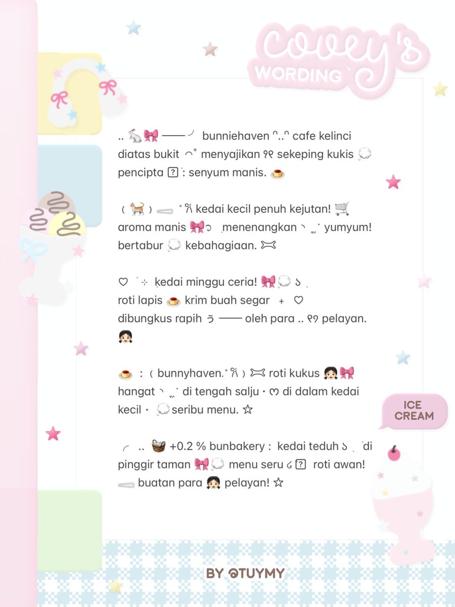 tuymy's tweet image. help repost? makaasi 

aku datang kembali bawa 10 bio wording ready stock ba (cek alt) dan juga OPEN REQUEST! bisa cek thread dibawah. ♡ #zonauang