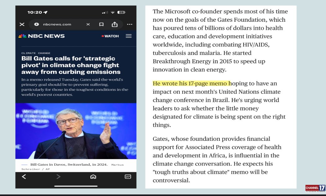 NewsTreason's tweet image. What are the chances?  Bill Gates memo that reversed his position on climate change was exactly…

17 pages long… 🐸🟨

“You are watching a ‘scripted’ movie”

H/T @patriotUG2023