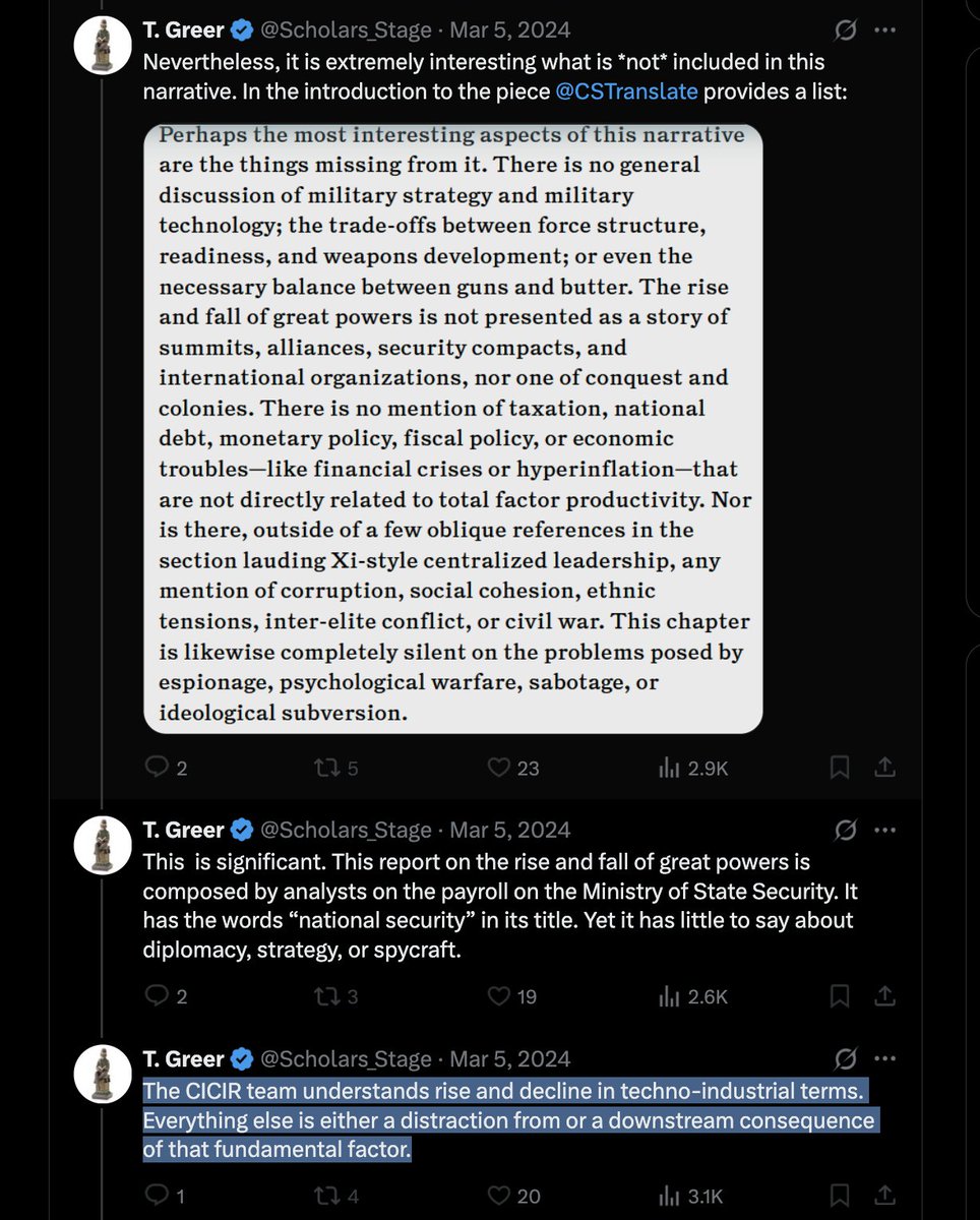 À lire peut-être. « La sécurité nationale et l'ascension et le déclin des grandes puissances ». Sans doute une source fa