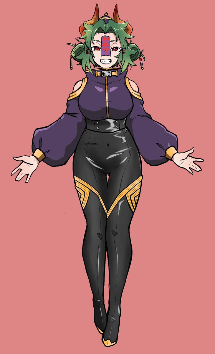 ハロウィンだからってわけじゃないけど、お気に入りのキョンシーもどきの従魔神ちゃんを再掲。

こういう、得体の知れない超越系お姉さん従者好き侍。
設定は大体固まってるからSNSでよくある1ページ短篇連載とかやってみたいよね。 