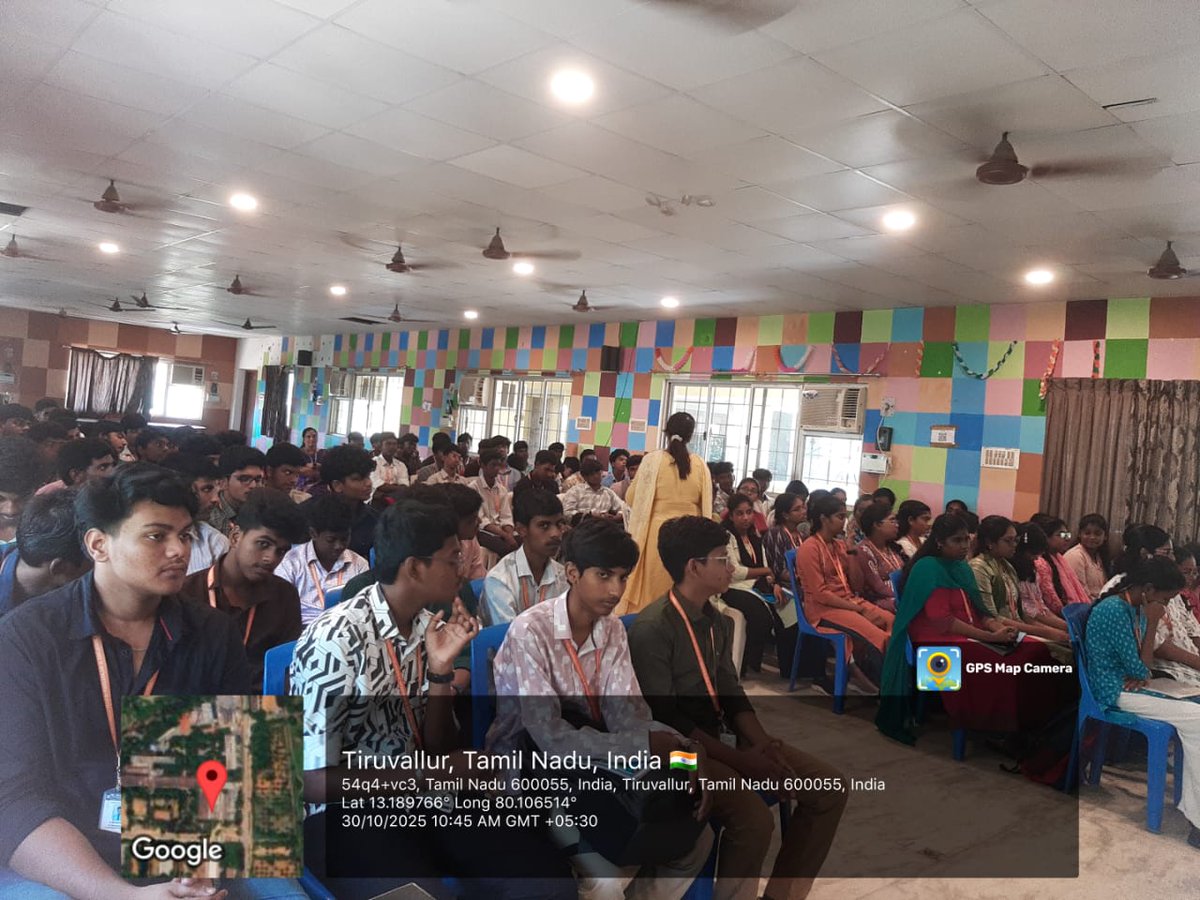 VelMultitech99's tweet image. The Dept. of Science &amp;amp; Humanities, in collaboration with the Science Club, organized a workshop on“Skill Development Activities” for I-year ECE students on 30.10.2025.
Facilitator: Ms. Vanditha Midha, Cambridge Certified Trainer.
A session on communication, teamwork &amp;amp; confidence!