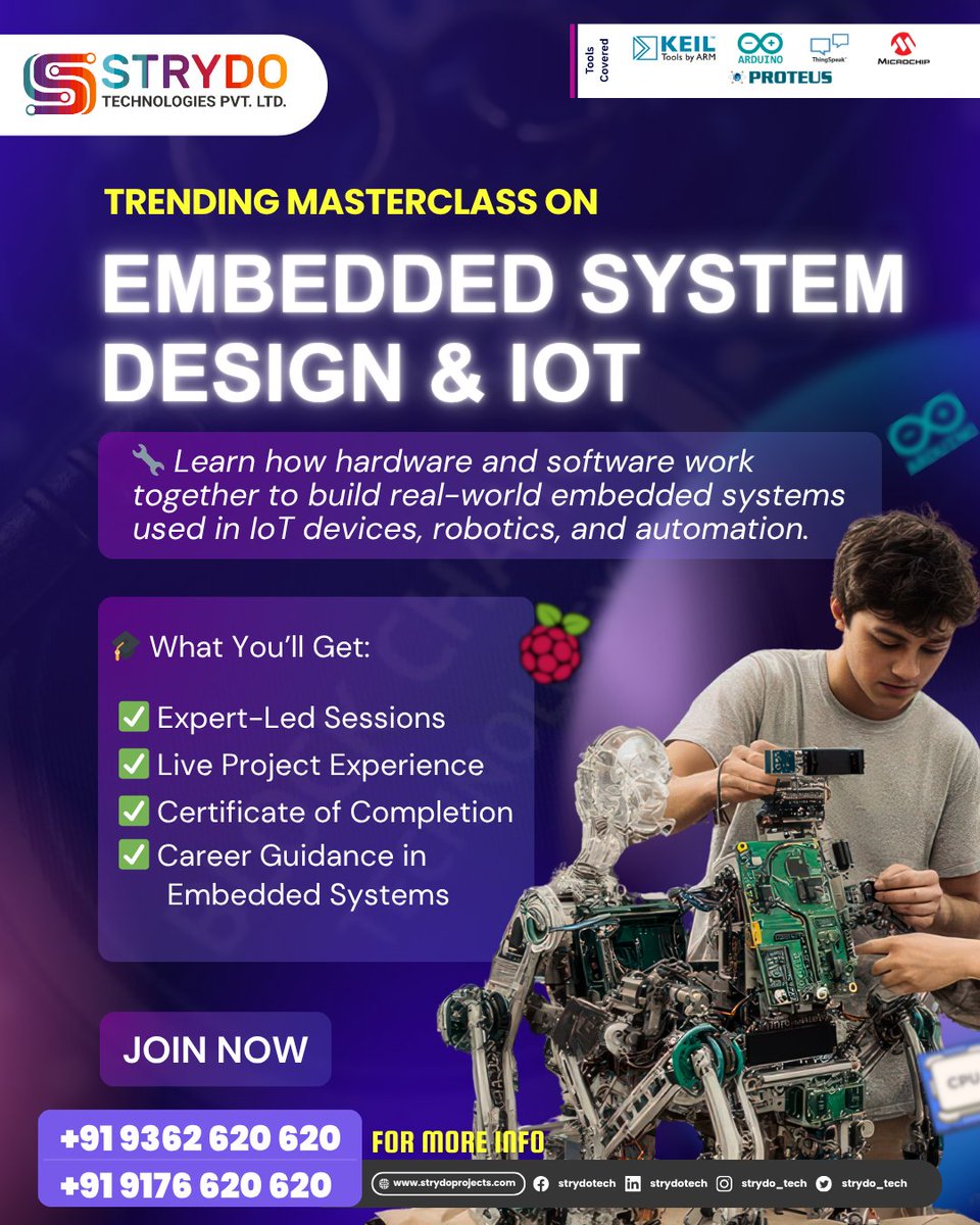 Strydo_tech's tweet image. 🚀 Masterclass on Embedded System Design 💡
Unlock the world of innovation and smart technology with our exclusive hands-on masterclass!

#StrydoTechnologies #EmbeddedSystems #TechMasterclass #IoT #HardwareDesign #Innovation #TechTraining #EngineeringFuture #Electronics
