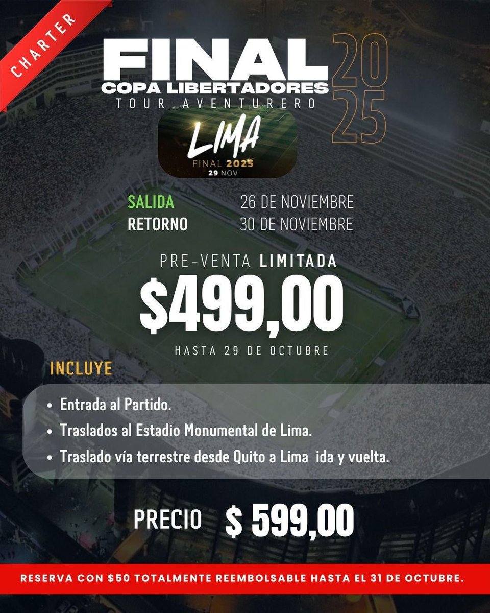 Pilas muchachos separen con tiempo.