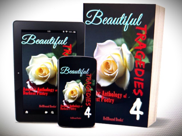 I have a wonderfully horrible little poem in this anthology of darkest poetry from Hellbound Books. I see LindaAnn LoSchiavo <a href="/Mae_Westside/">Mae_Westside ✍️ 🗽👻</a> has work in this too. Just in time for Halloween! 

hellboundbookspublishing.com/tragedies%204.…